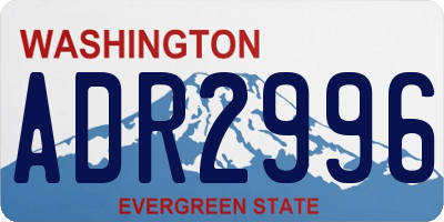 WA license plate ADR2996