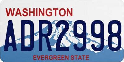 WA license plate ADR2998