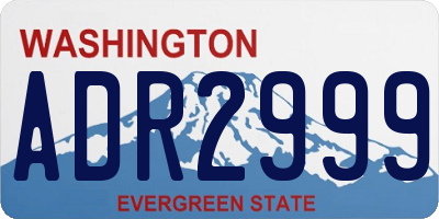 WA license plate ADR2999