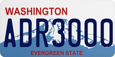 WA license plate ADR3000