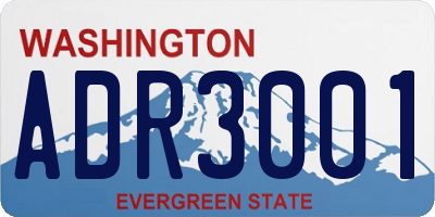 WA license plate ADR3001