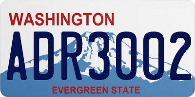 WA license plate ADR3002