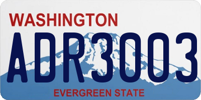 WA license plate ADR3003
