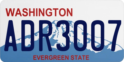 WA license plate ADR3007