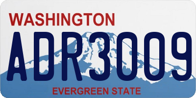 WA license plate ADR3009