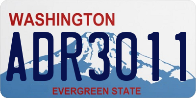 WA license plate ADR3011