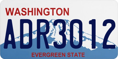 WA license plate ADR3012