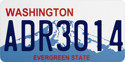 WA license plate ADR3014