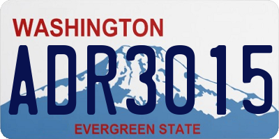 WA license plate ADR3015
