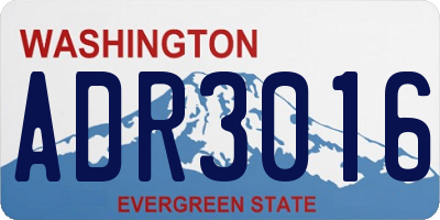 WA license plate ADR3016