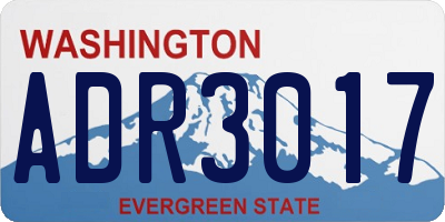 WA license plate ADR3017
