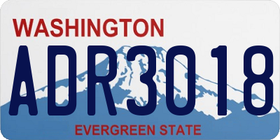 WA license plate ADR3018