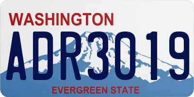 WA license plate ADR3019
