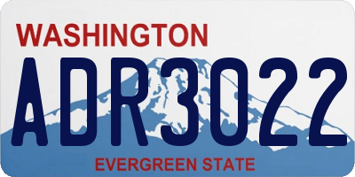 WA license plate ADR3022