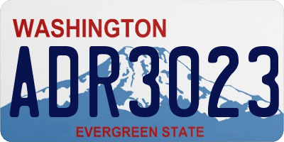 WA license plate ADR3023