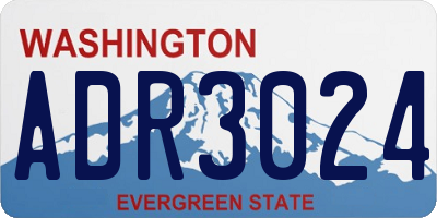 WA license plate ADR3024