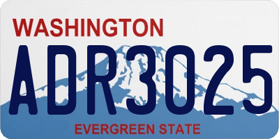 WA license plate ADR3025