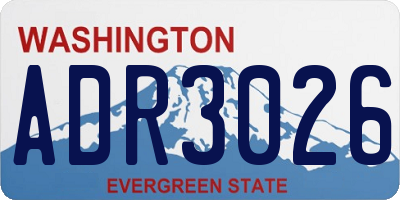 WA license plate ADR3026