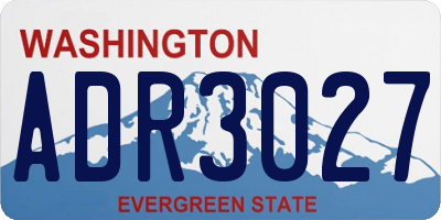 WA license plate ADR3027