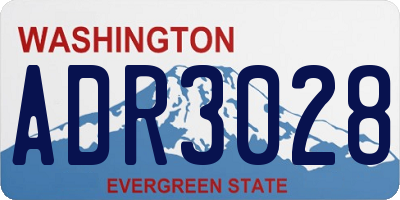 WA license plate ADR3028