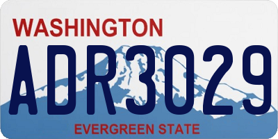 WA license plate ADR3029
