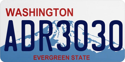 WA license plate ADR3030