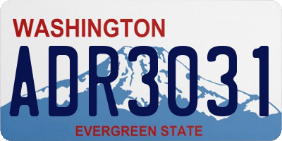 WA license plate ADR3031
