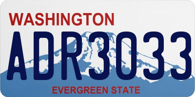 WA license plate ADR3033