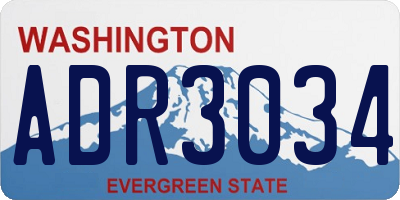 WA license plate ADR3034