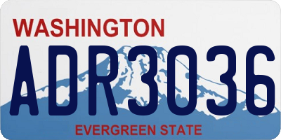 WA license plate ADR3036