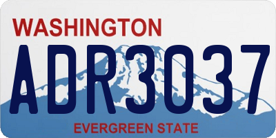 WA license plate ADR3037