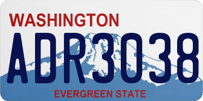 WA license plate ADR3038
