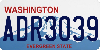 WA license plate ADR3039