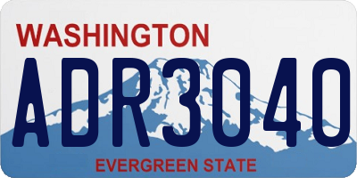 WA license plate ADR3040