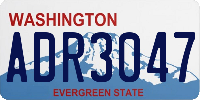 WA license plate ADR3047