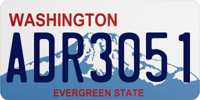 WA license plate ADR3051