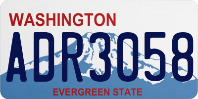 WA license plate ADR3058