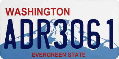 WA license plate ADR3061