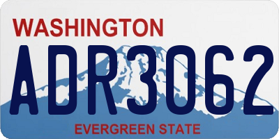 WA license plate ADR3062
