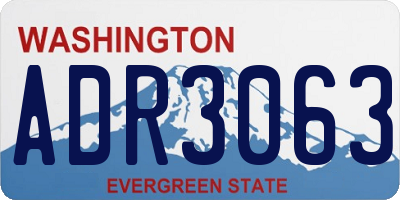 WA license plate ADR3063