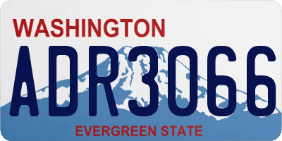 WA license plate ADR3066