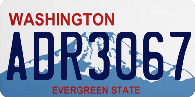 WA license plate ADR3067