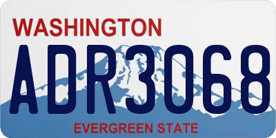 WA license plate ADR3068