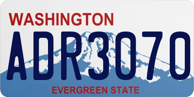 WA license plate ADR3070
