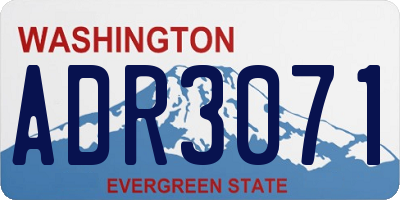 WA license plate ADR3071