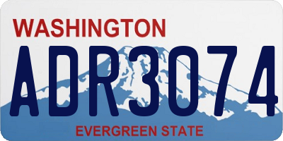 WA license plate ADR3074
