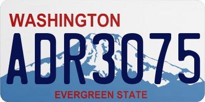 WA license plate ADR3075