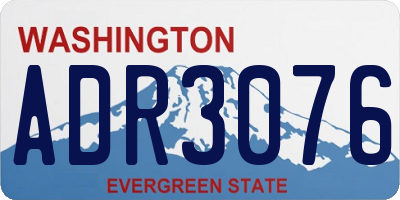 WA license plate ADR3076