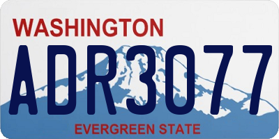 WA license plate ADR3077