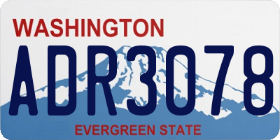 WA license plate ADR3078